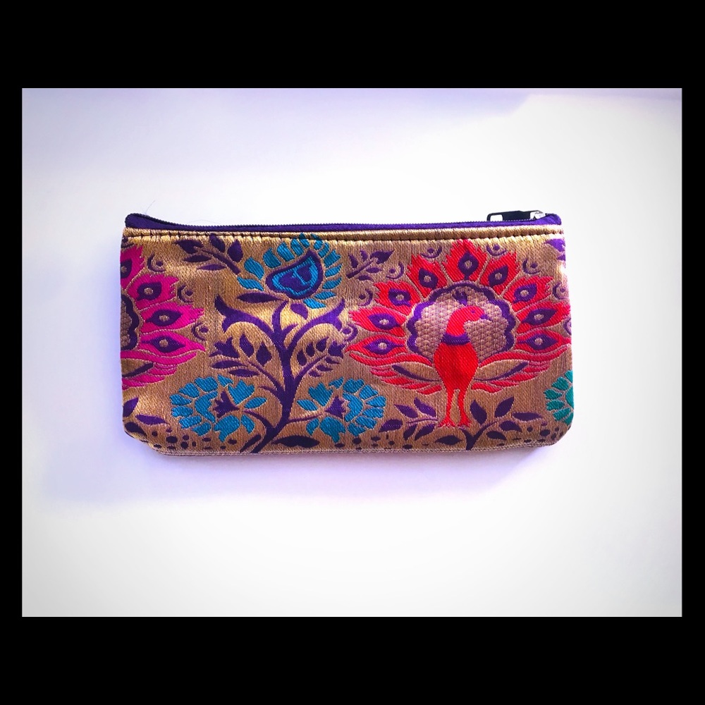handmade silk embroidered purse